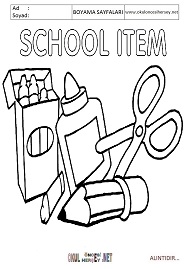 okul-öğeleri boyama sayfaları